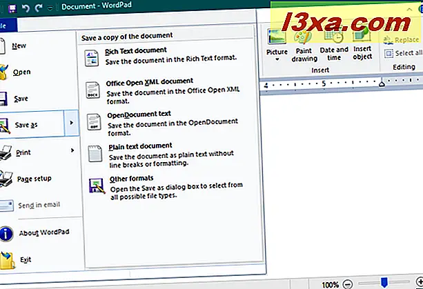 Cách làm việc với WordPad trong Windows 9